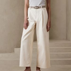 Banana Republic Factory PLEATED HIGH-RISE WIDE-LEG JEAN